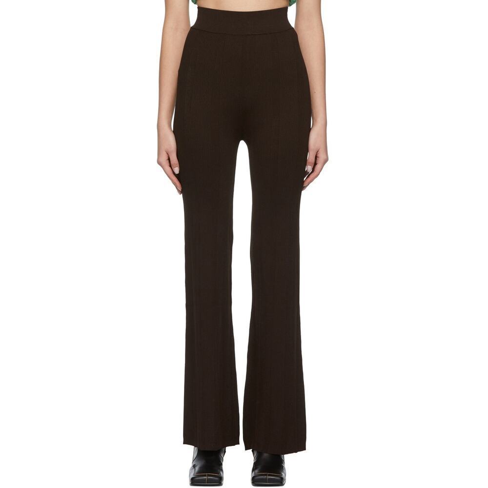 REMAIN Birger Christensen Solaima Rib Knit Flare Pants Brown US Size 8/ EU40 NWT